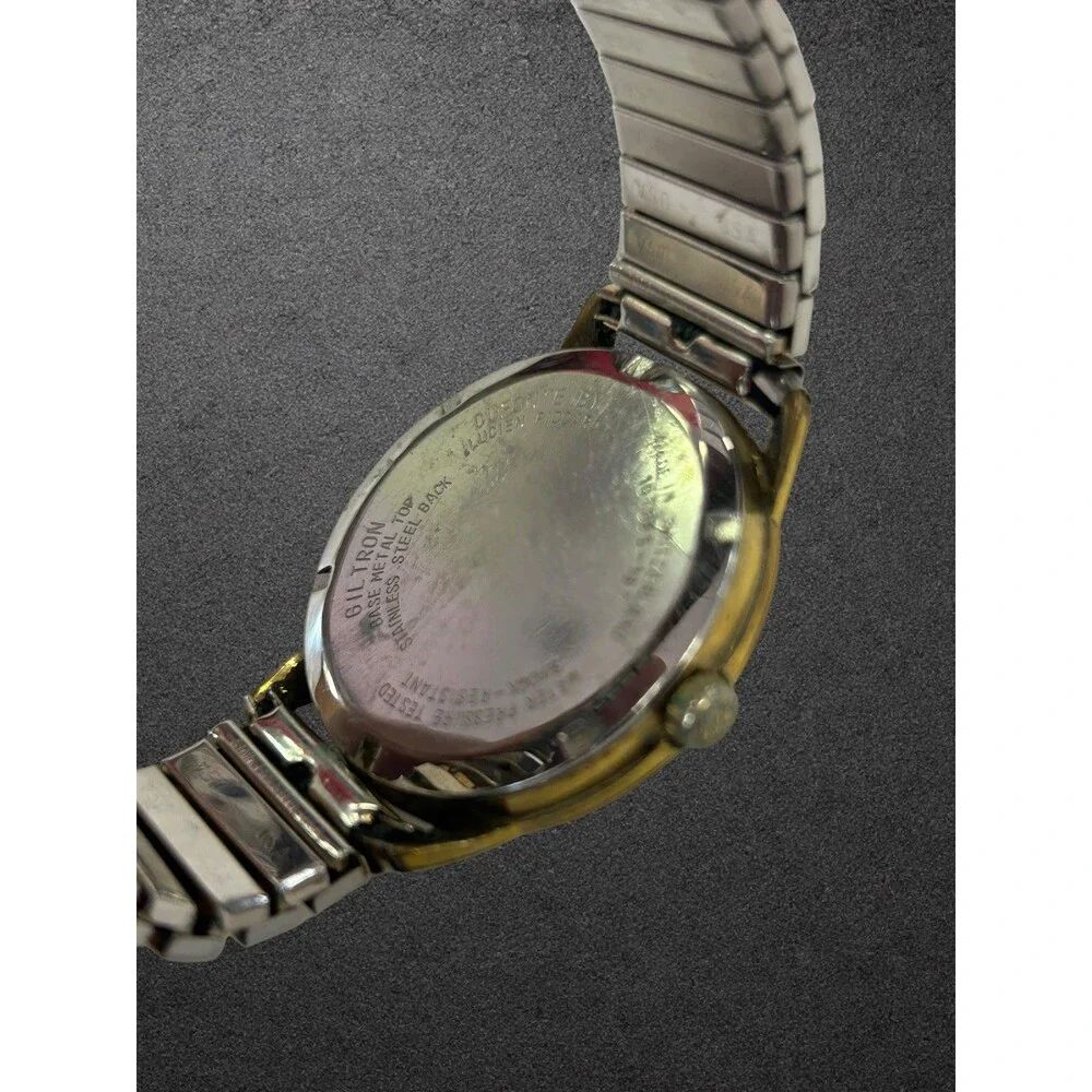 Vintage DuFonte by Lucien Piccard Swiss Watch Gold Tone Two-Tone Band For Parts